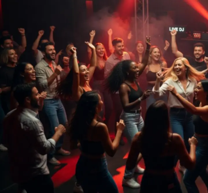 Vendégek táncolnak egy Global Trip Report DJ bulin
