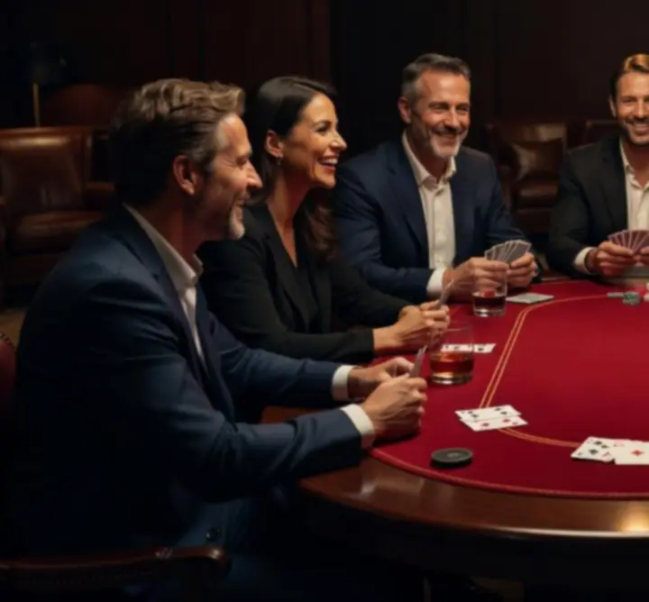 Offline poker asztal hangulatos éjszakai megvilágításban